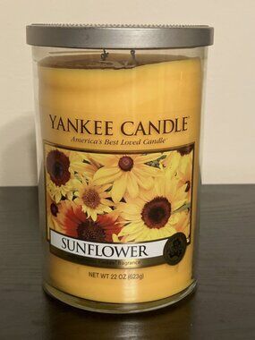 Yankee Candle Sunflower Large Jar Candle w/ lid 22 oz Floral HTF